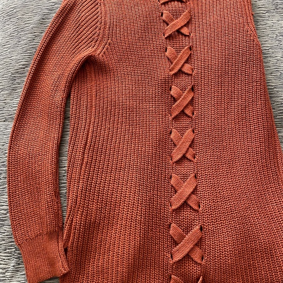 NWT - PINQUE Brand - Rusty Orange Cardigan (Sz. X-Small) - Picture 2 of 4